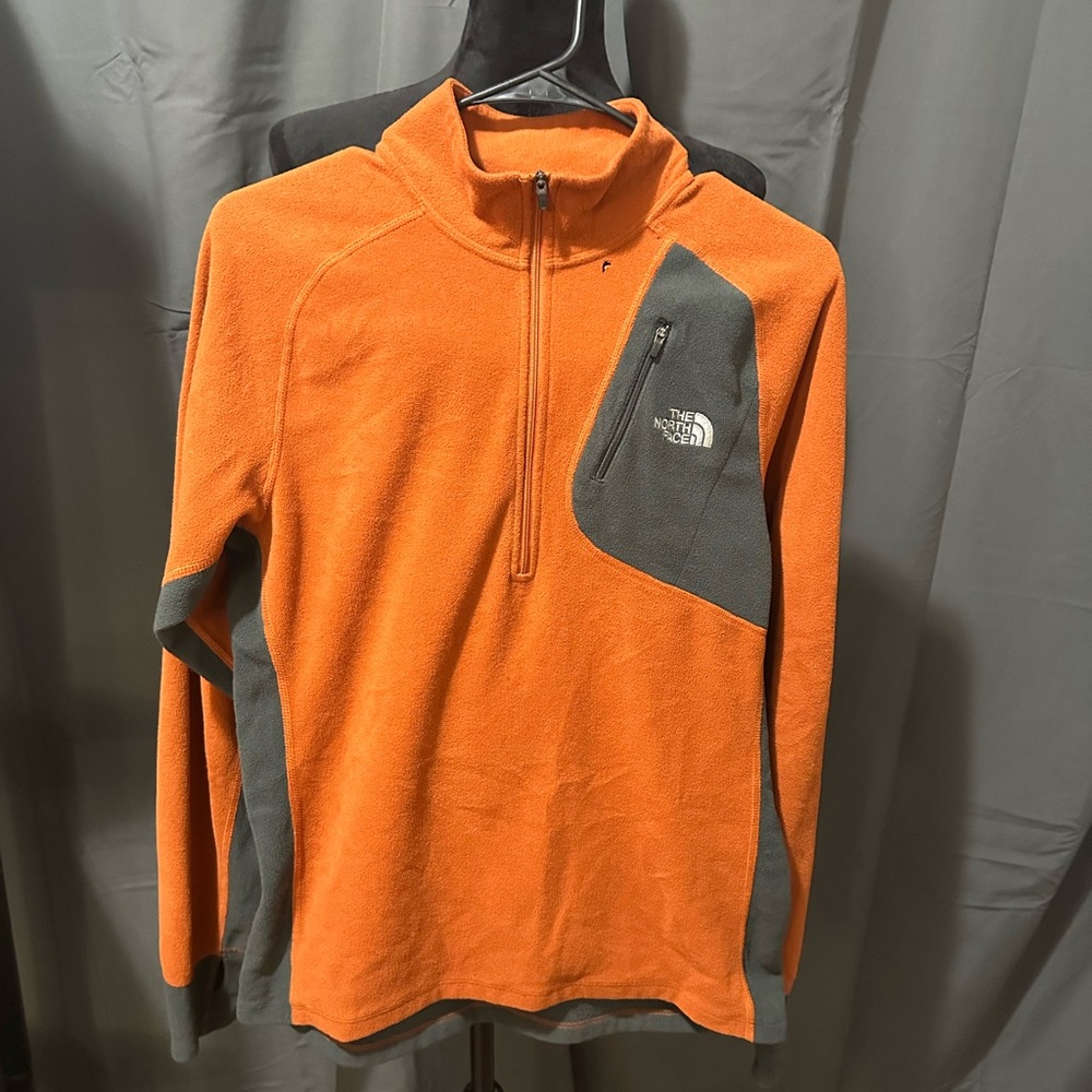The North Face Orange and Gray Fleece Pullover